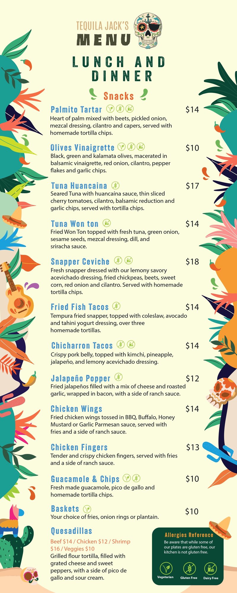 Tequila Jacks Lunch and Dinner Menu Pg 1 - 01112024 