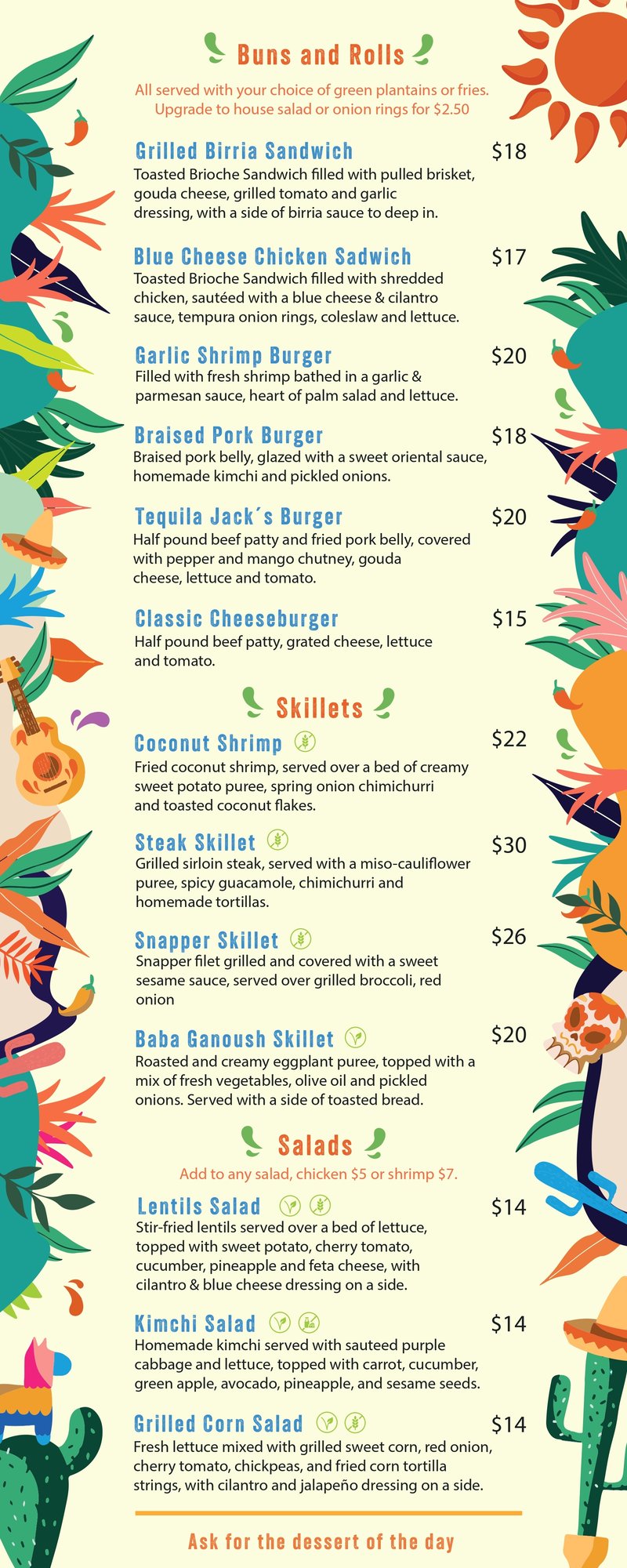 Tequila Jacks Lunch and Dinner Menu Pg 2 -  01112024