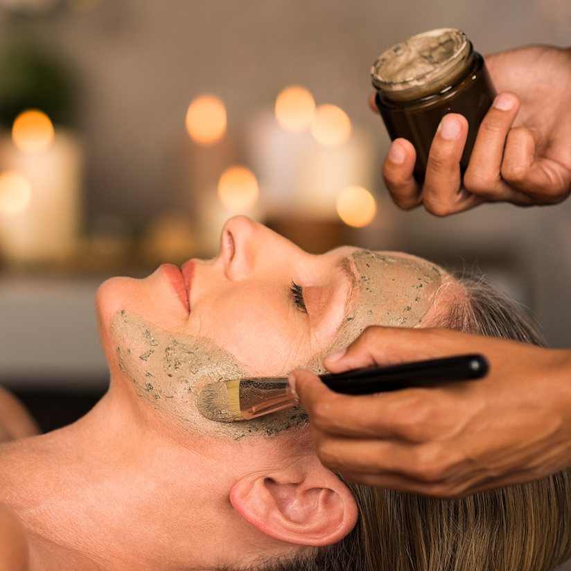 woman getting a facial