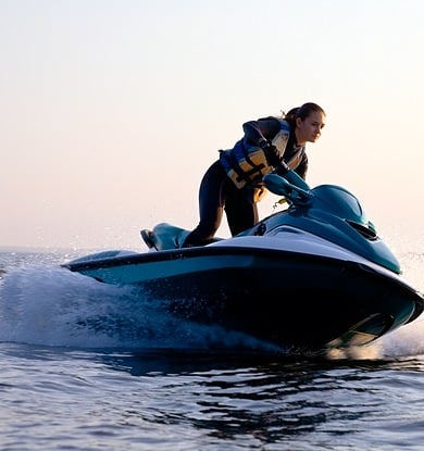 woman on jet ski