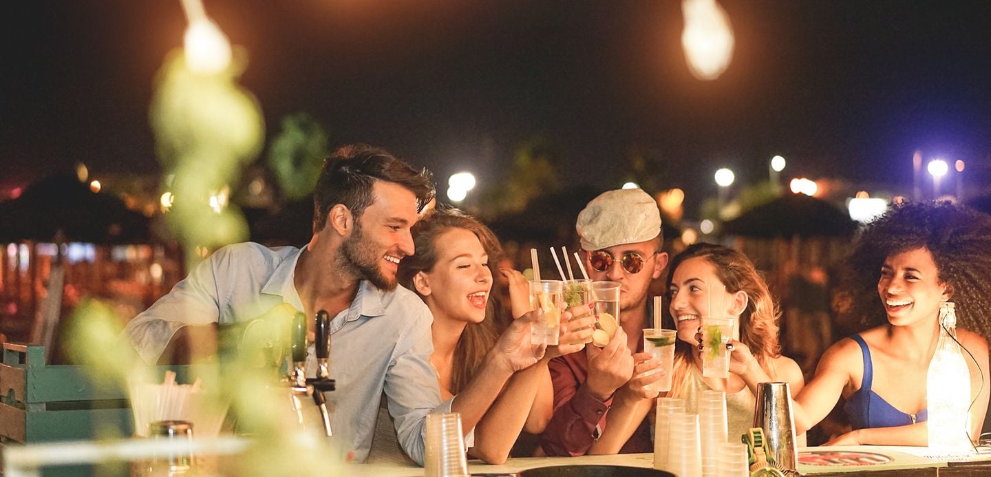 people having fun at a bar